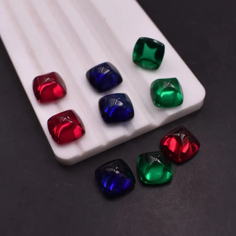Natürlicher Rubin Saphir Smaragd quadratischer flacher Boden 10 × 10mm für Schmuck herstellung vvs lose Edelsteine – Detail 5