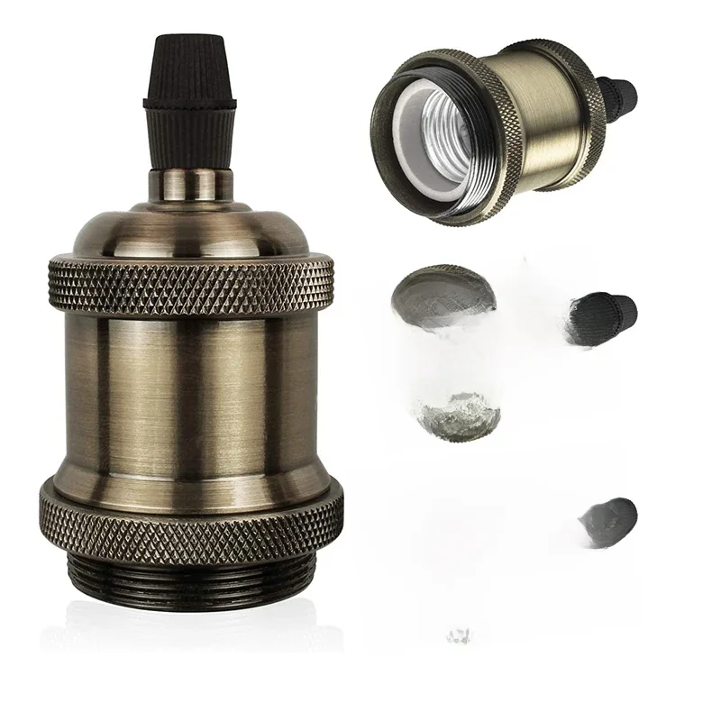 Douille de lampe Vintage, support de lampe à vis Edison, bases d'ampoule E27, Base de lumière à monter soi-même avec anneau