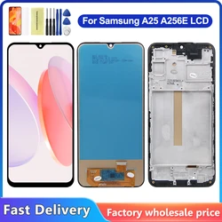 A25 TFT Quality Screen For Samsung A25 5G LCD A256B A256E A256U Display Touch Screen with Frame Digitizer Assembly