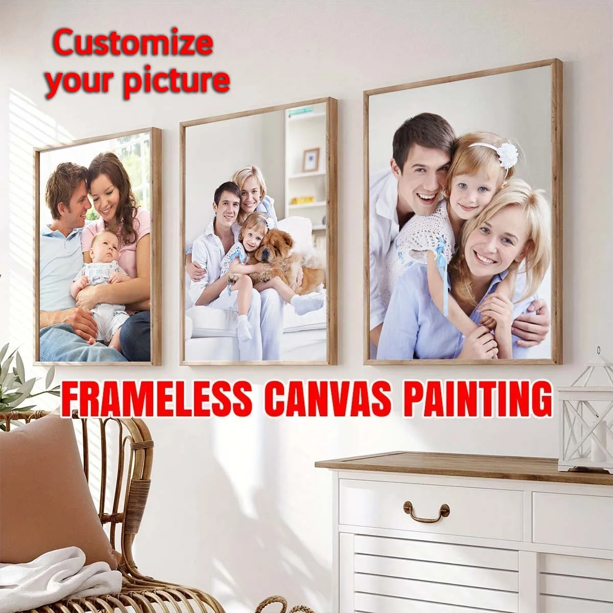 Tríptico - Personaliza tres obras de arte impresas basadas en tus fotos, carteles para bodas y cumpleaños, arte de pared, decoración del hogar