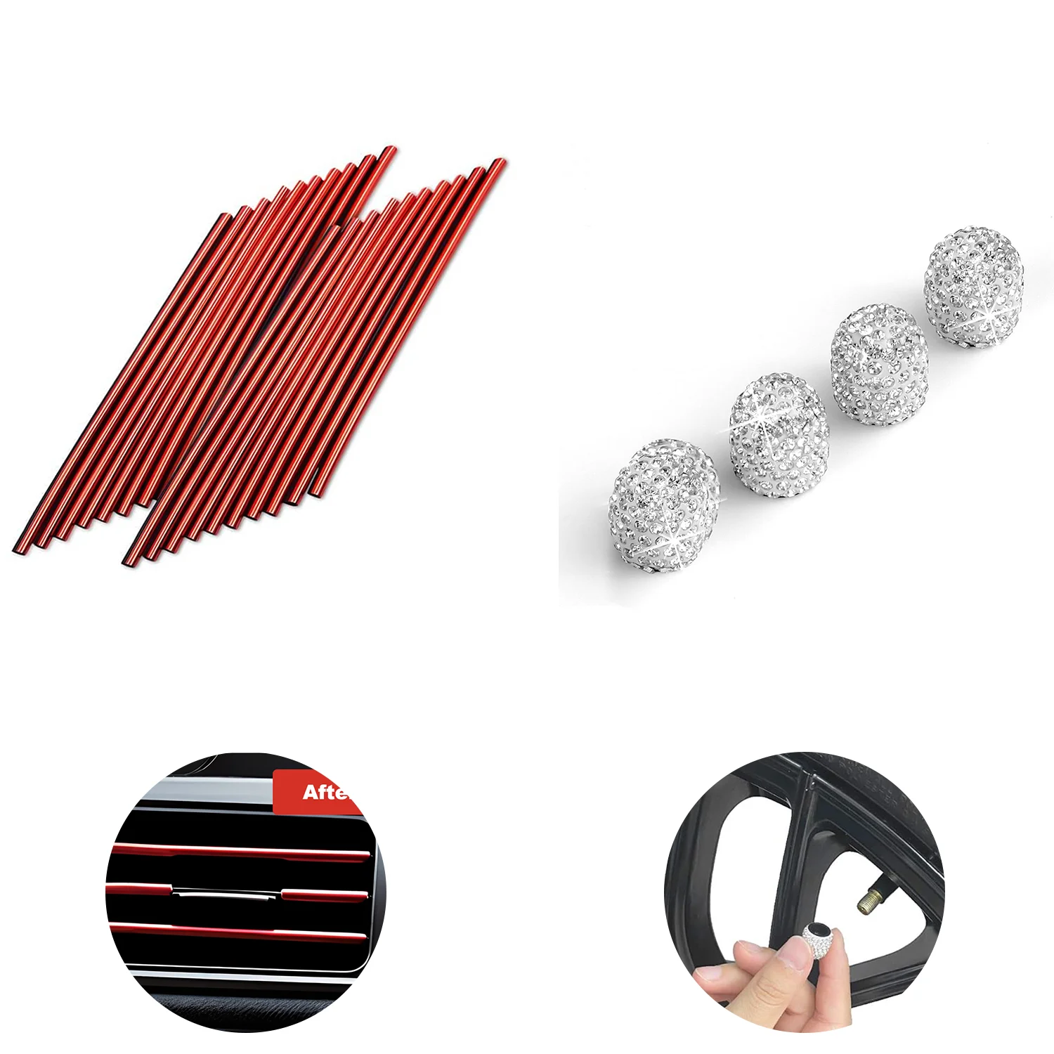 Car Air Conditioner Air Outlet Decorative Strips & U-Shaped Plating Bright Strip, Universal Waterproof Bendable Car Interior Acc