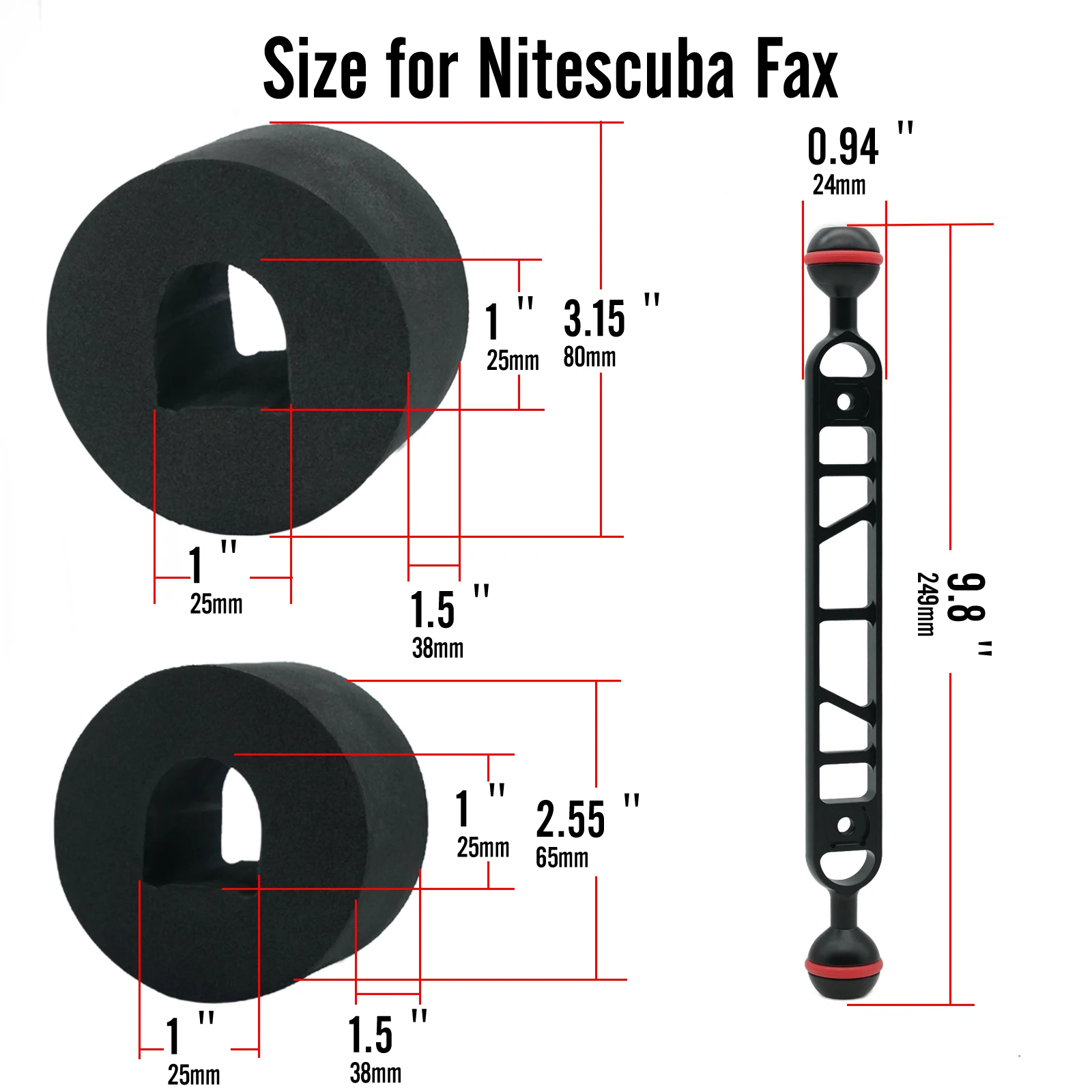 Underwater camera ultra light buoyancy float kit for /NON/Seaa&Sea Arms/WEEFINE/nitescuba alleviate  tray extension arm weight