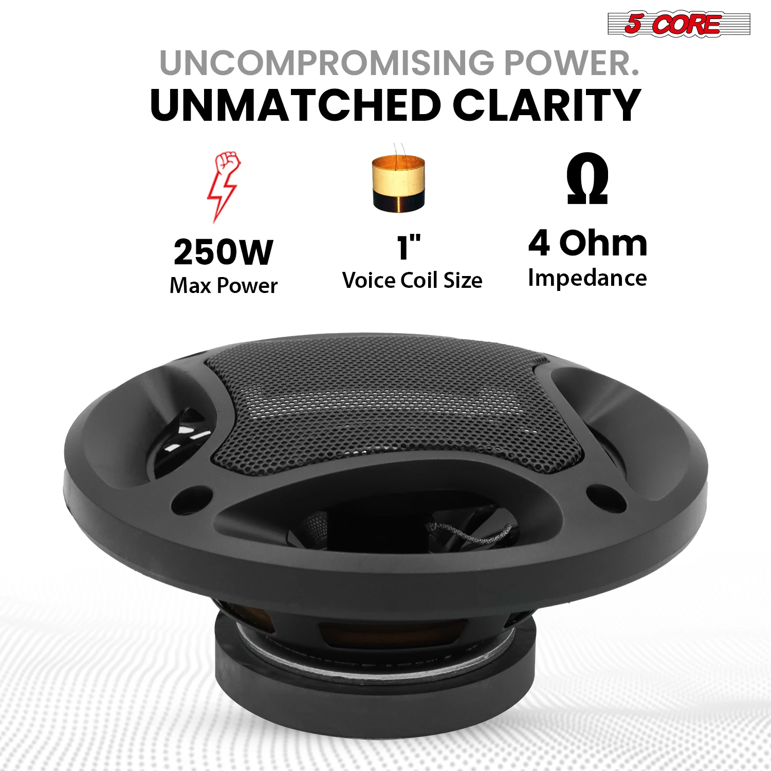 5Core 4 "زوج مكبر صوت للسيارة 250 واط 4Ohm 2 طريقة مكبر صوت محوري مع مكبر صوت فائق عالمي مناسب للمركبة CS 04 2 واط