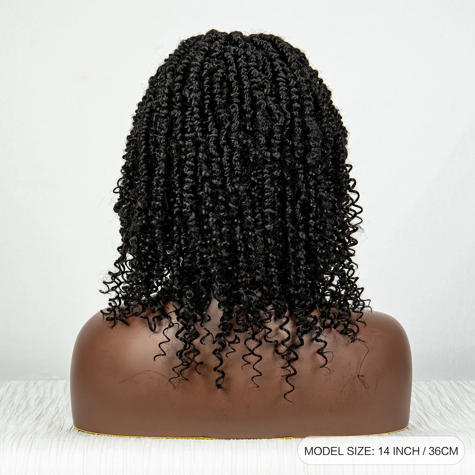 14 Zoll synthetische Box geflochtene Perücke 9x6 Spitze vorne farbige Leidenschaft Twists Perücken lockige Enden kurze Twist Flecht Perücke für Frauen
