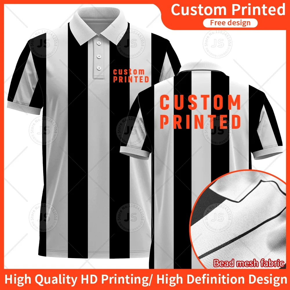 Men\'s Summer Fashion Stripe Short sleeved Business Casual POLO Shirt Trendy Brand Versatile Polo Neck T-Shirt Printed Number