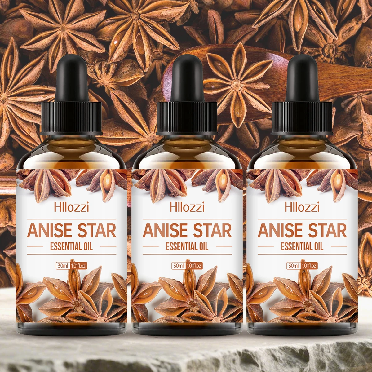 زيت اليانسون النجمي العطري بنكهة التوابل، مناسب لتدليك الجسم والعناية بالشعر.