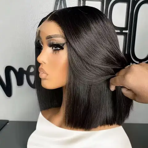 Bob Wig Human Hair Lace Front Wigs Human Hair Human Hair Wigs Hd Transparent 13X4 Straight Lace Frontal Bob Wigs Cheap wigs