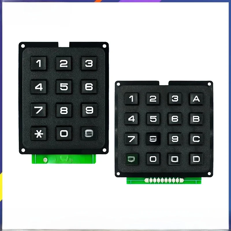 3x4 4x4 Matrix-Schalter Tastatur-Array-Modul ABS-Kunststofftasten 4x4 3x4 12 16 Tasten Membranschalter DIY-Kit für Heimwerker
