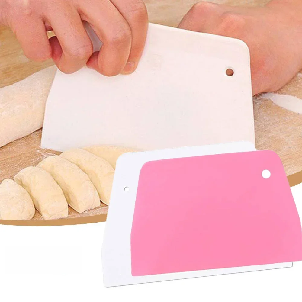 Grattoir en plastique pour pâtisserie DIY, spatule à crème, assemblage de pâte, couteau à découper, synchronisation de gâteau, accessoires de cuisine, 2 pièces