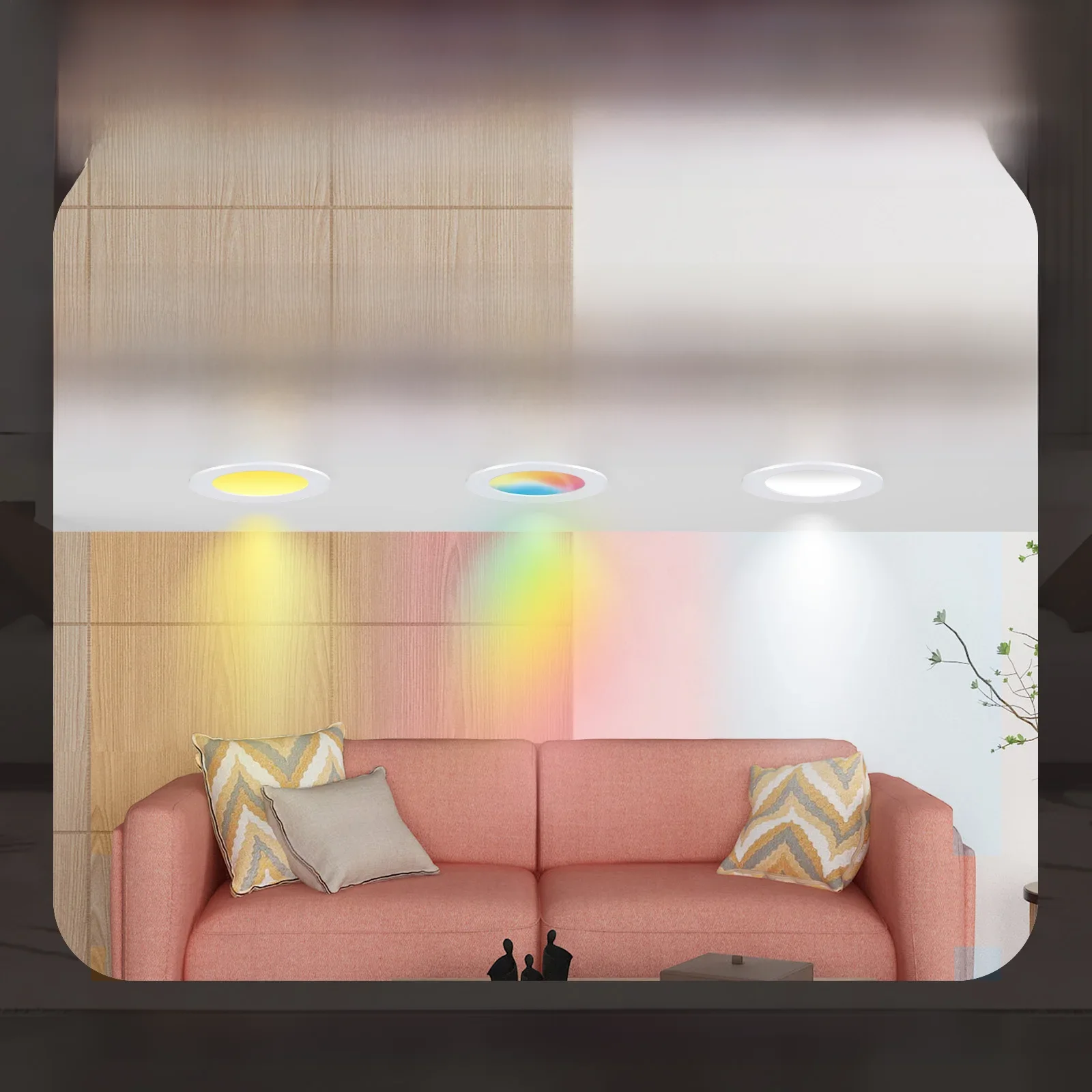 Moes ZigBee Down light Tuya dünne Dimm-Spot lampe 6w RGB ändern warmes kühles Licht Arbeit mit Alexa Google Home Smart Life in Party