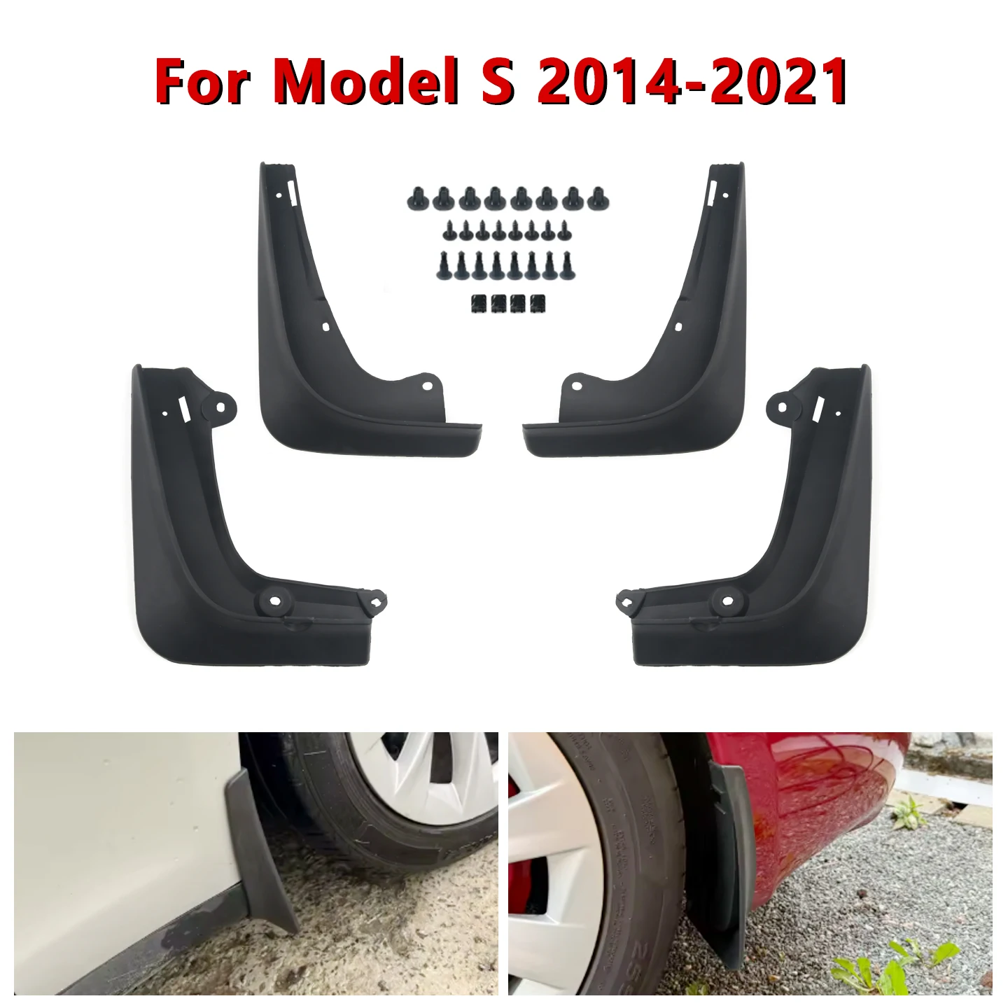 Für Tesla Model S 2014-2021 Schmutzfänger Spritzschutz Kotflügel Vorne Hinten Auto-Styling Autozubehör