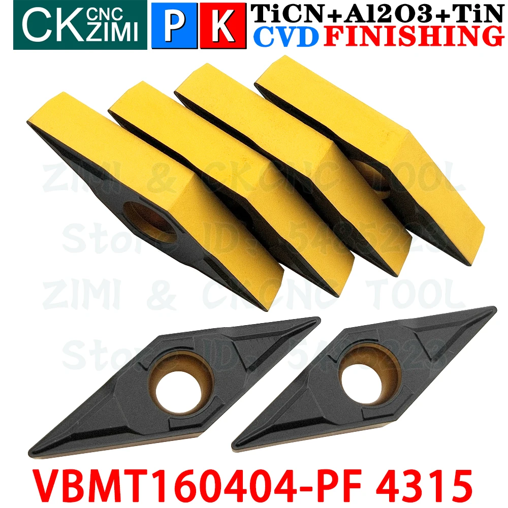 

VBMT160404-PF 4315 VBMT 160404 PF 4315 Твердосплавные пластины Пластины для наружной токарной обработки Инструменты Механические токарные станки с ЧПУ, режущие инструменты для черновой обработки стали