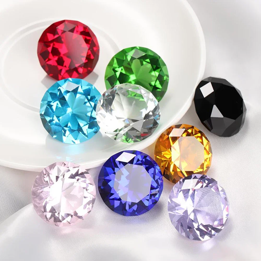 2 szt. 30mm kolory cięte szkło w kształcie kryształowy diament do papieru ozdobne biżuteria Diy ślubne ozdoby świąteczne prezenty — zdjęcie 2