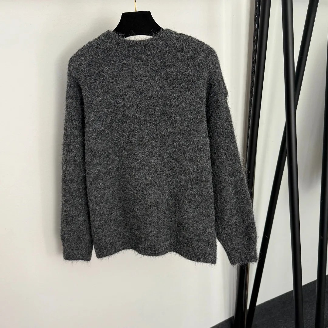 

25 Autumn/Winter Round Neck Knitted Sweater for Women's Trendy Casual Long Sleeve Fashion Versatile Sweater
