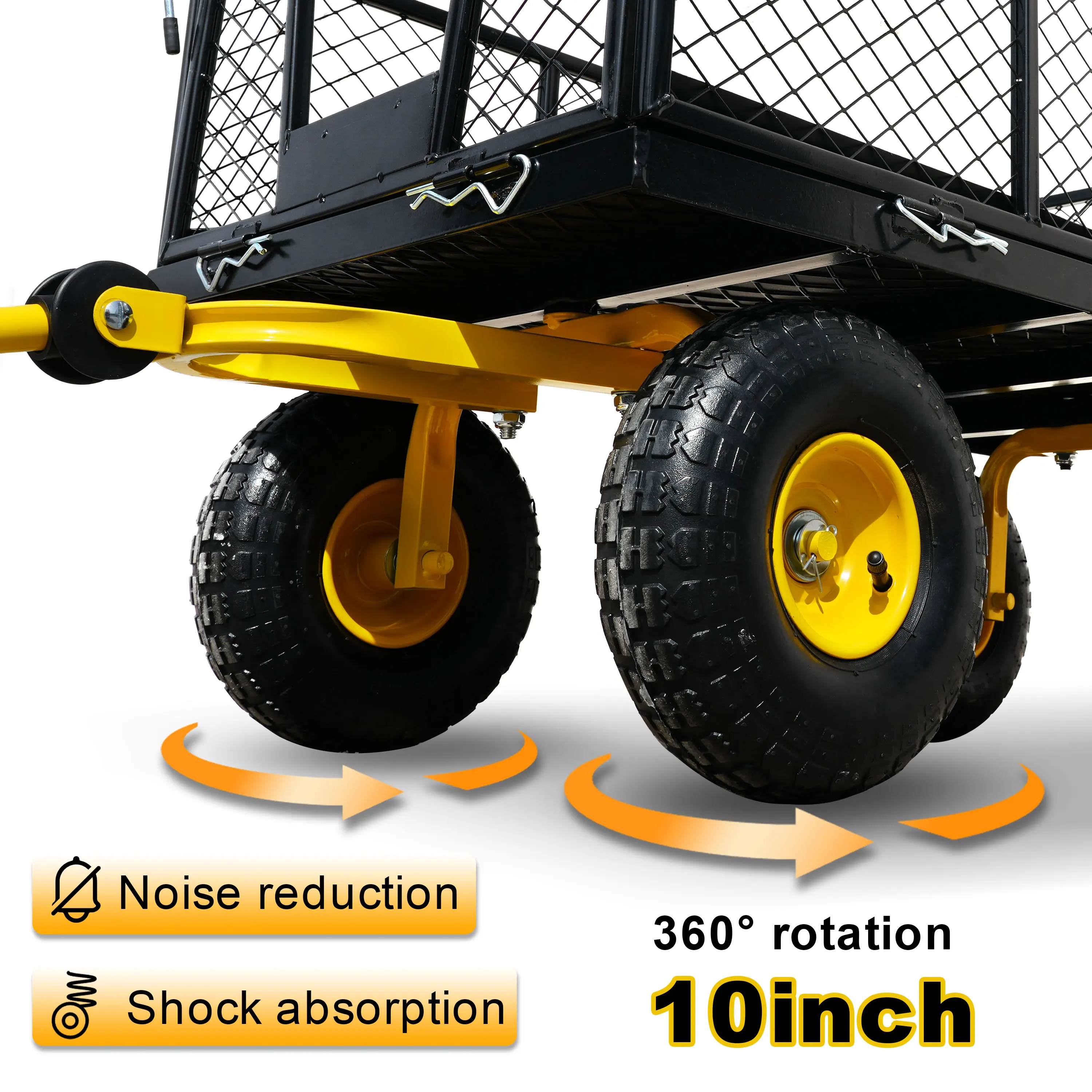 Chariot de jardin, chariot polyvalent avec côtés détachables, parfait pour le jardin, la ferme, la cour, livraison gratuite à domicile