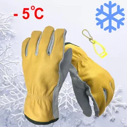 NMSafety-guante térmico de trabajo de seguridad para invierno, guantes de trabajo de cuero para soldadura, anticalor, herramientas de mano, a prueba de viento y frío