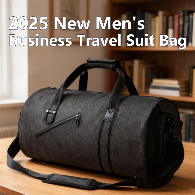 

2025 New Men's Business Travel Dry and Wet Separation Shoe Bag Large Multifunctional Foldable Suit Clothing Hand Luggage Bag