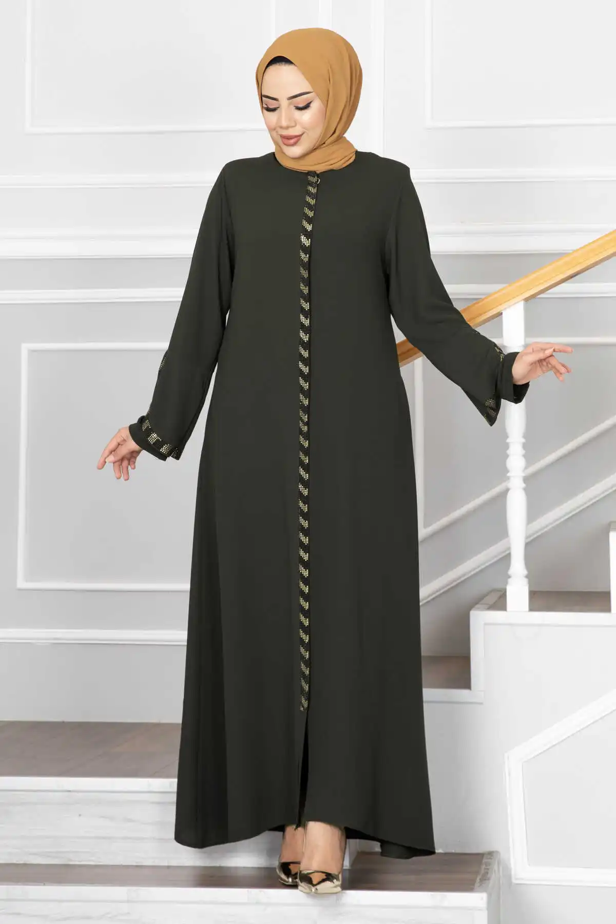 Robe de prière musulmane une pièce pour femmes, vêtements Abaya Stoned, manches smocks à capuche, jilbab islamique, Dubaï, dernier diamant