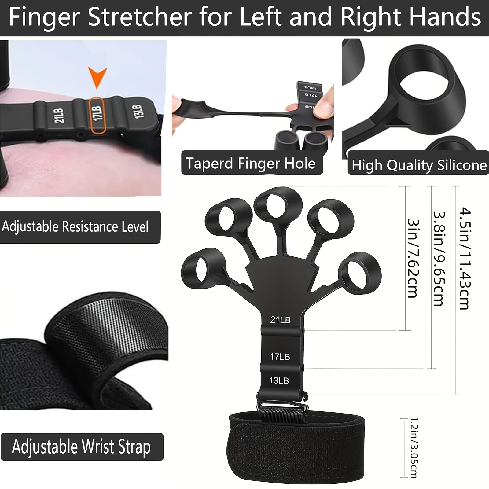 5-Piece Grip Strength Trainer Set, Adjustable Resistance Forearm Strengthener, Hand Gripper Kit, Finger Strengthener, Hand Grip Exerciser, Forearm Workout Strengthening Kit