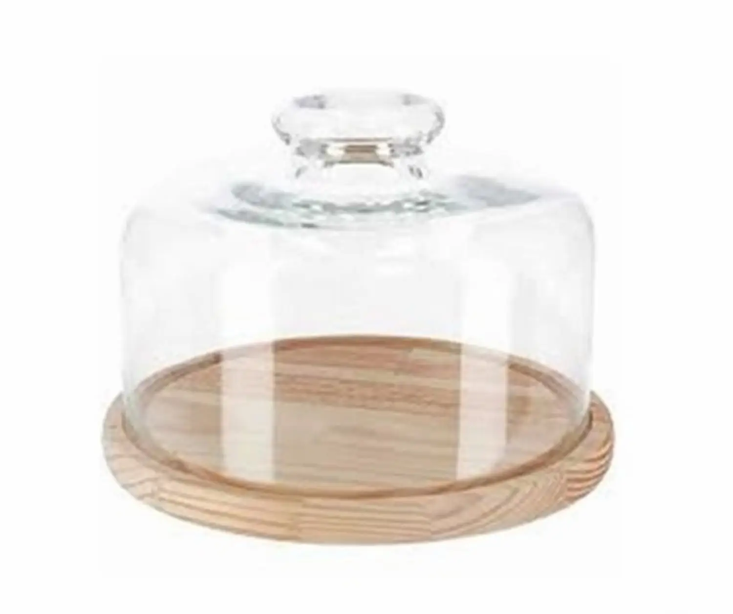 Wood Quesera with glass lid 24x12 cm accessories storage kitchen original home