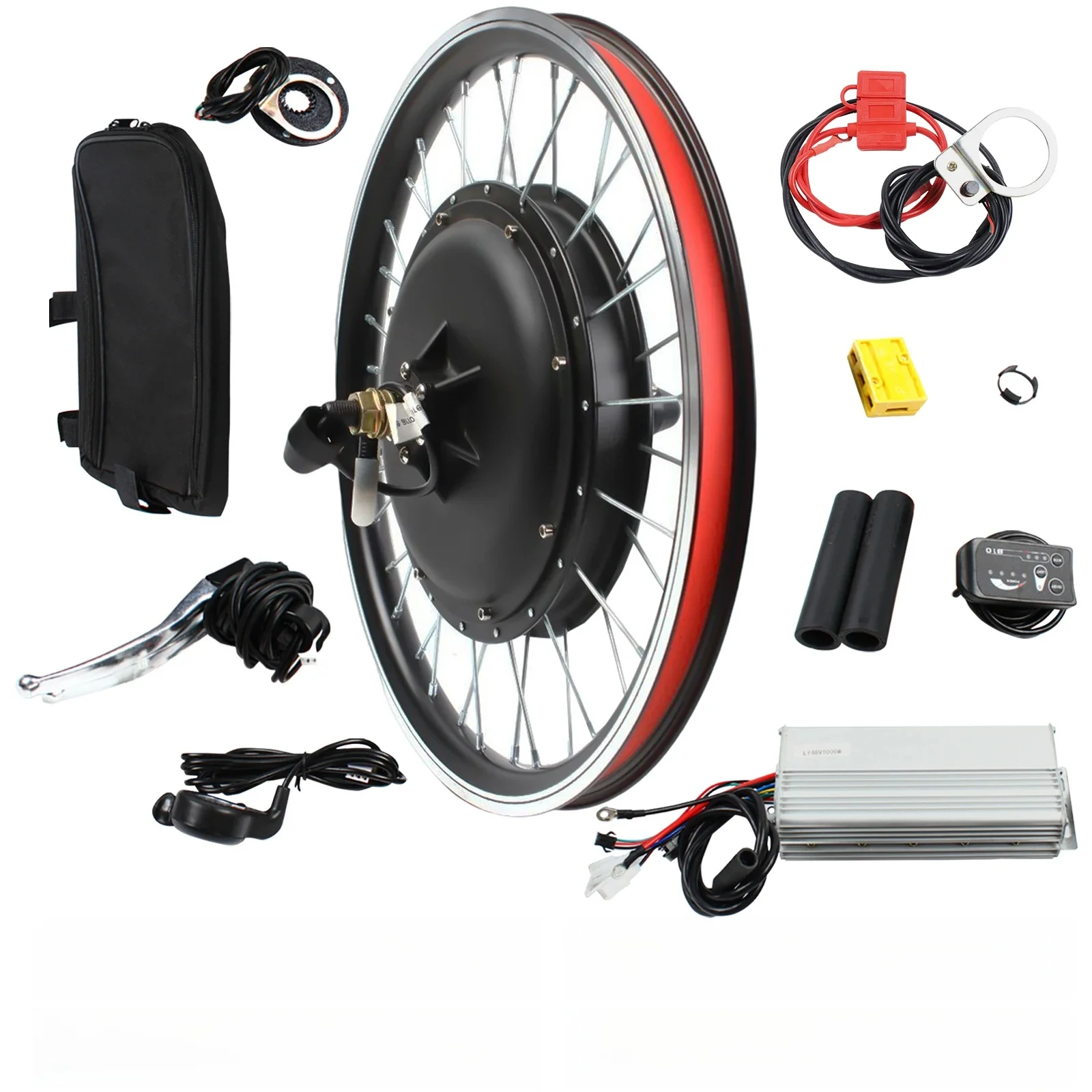 AliExpress NONE 20 Inch E-Bike Rear Wheel Conversion Kit 48V 1000W , E-Bike Conversion Kit w/LED Display and Brushless Controller
