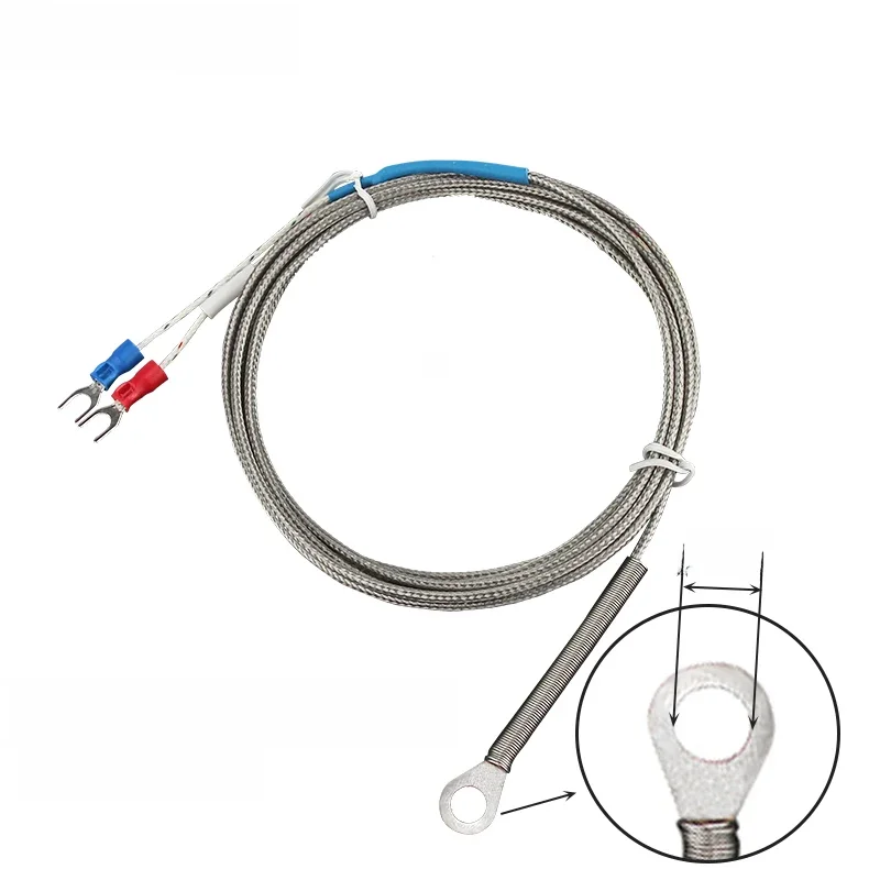 Rondelle de trou de 6mm, Type K/E, sonde de capteur de température à Thermocouple, câble 1/2/3/4/5M pour contrôleur de température industriel