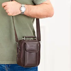 Lederax – sac à bandoulière en cuir PU pour hommes, sac décontracté de bonne qualité, petit sac à main