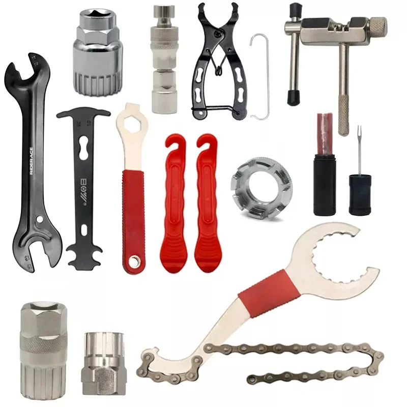 AliExpress riderace Bicycle Repair Tool Kits Bike Chain Measuring Ruler Crank Puller Extractor Tire Repair Tool Flywheel Remover Cycling Repair Part