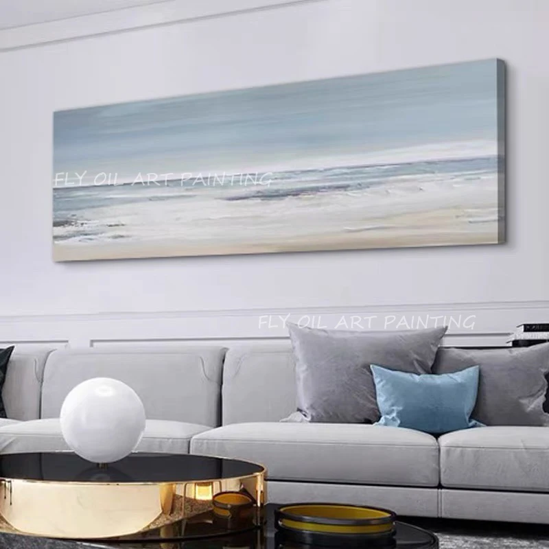 Thick Ocean Sea Art Picture Large Size Abstract 100% Hand Painted thick canvas large size Oil Painting on Canvas Wall