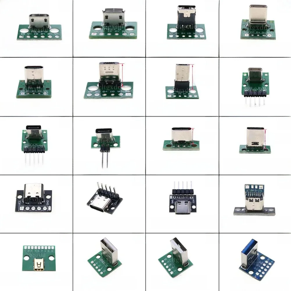 1 sztuk Micro Mini rodzaj USB C USB 2.0 3.0 mężczyzna kobieta złącze PCB 90 stopni kabel do ładowania danych Jack płyta testowa z głowica pinowa — zdjęcie 2