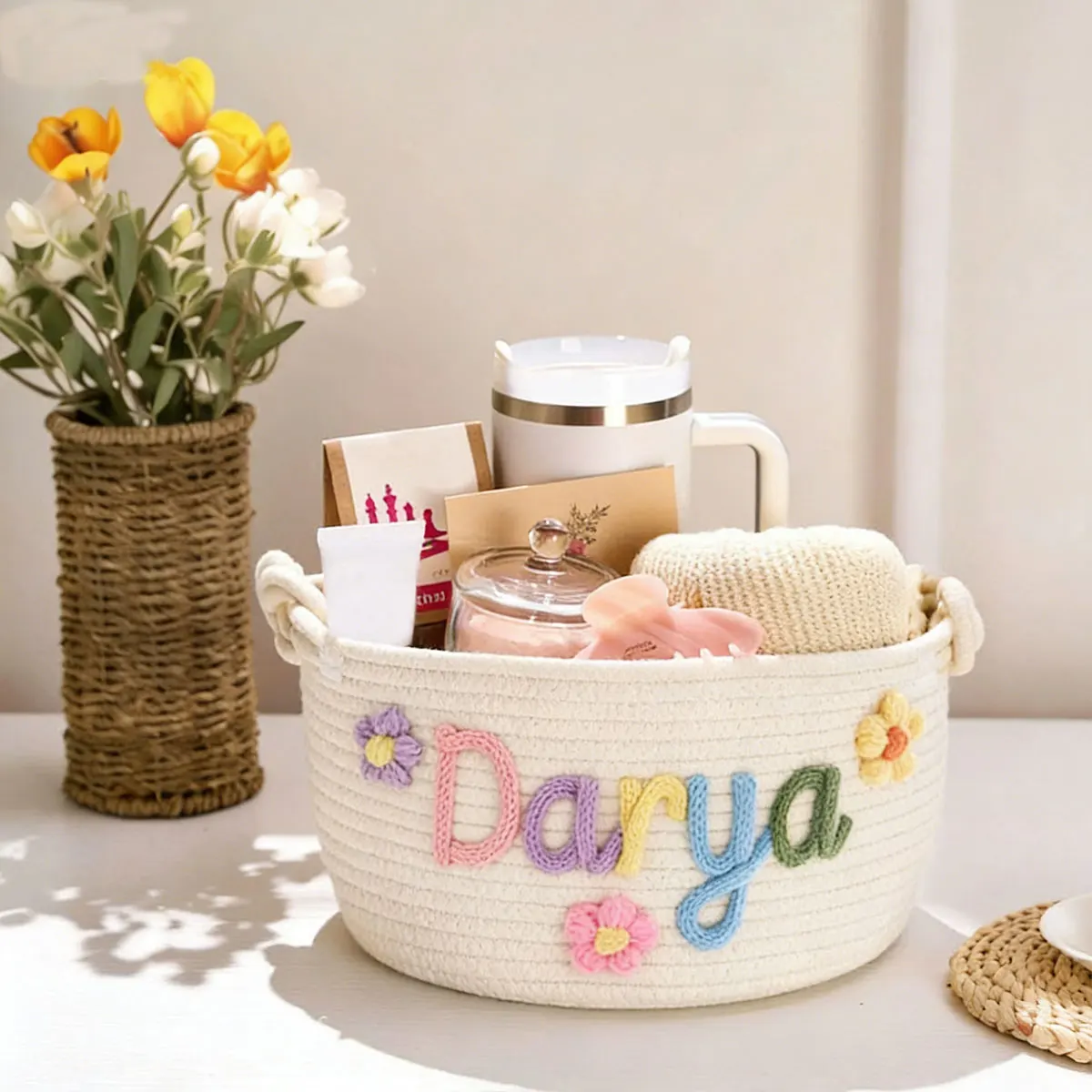 Customizable Personalized Name Storage Basket, Gift Basket