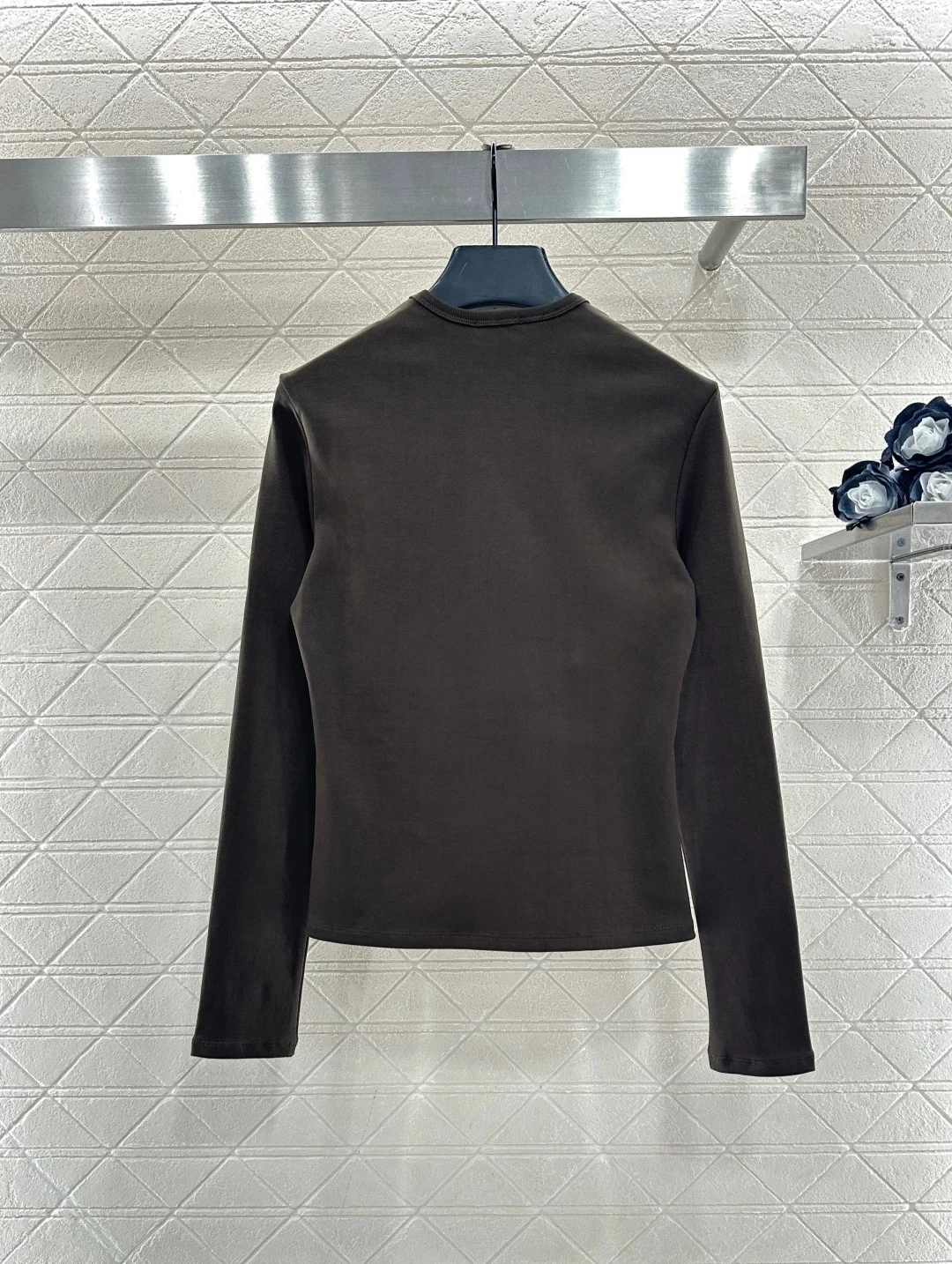 

Women's Autumn/Winter Long-Sleeved Round Neck Slim Fit Shirt Top, Soft and Stretch Fabric, Casual Layering Shirt Top