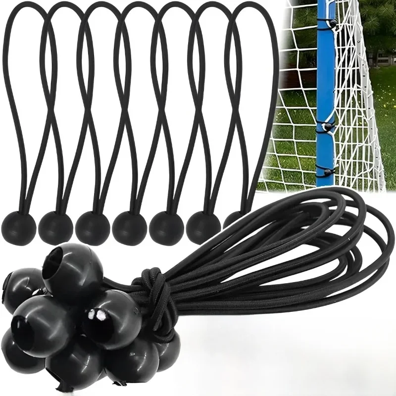 Cordons de fixation de tente élastiques multifonctionnels, boule noire, sangle à boucle élastique, auvent en bâche, corde fixe, accessoire de tente de Camping en plein air