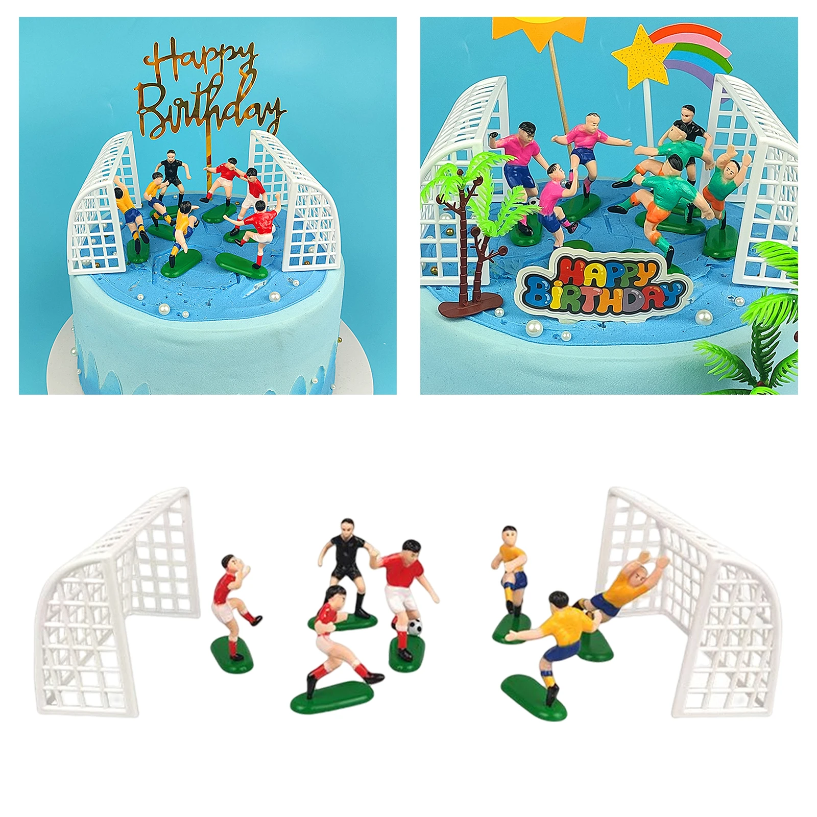 Vintage Baseball Game Player Cake Cupcake Toppers Decor Football Cake Player Accessories Players for Baking Birthday Party