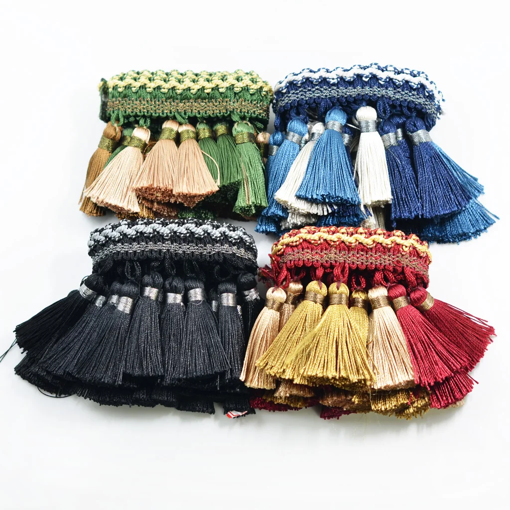 1 Yard European Tassel Edging Fringe Trim Embellishment Curtain Embellishment DIY Parts for Clothing Curtain Millinery Decora