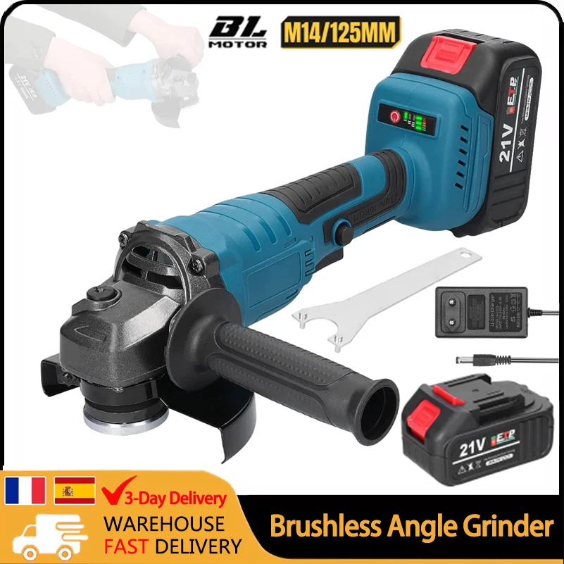 M14 Brushless Angle Grinder 19500RPM Machine baking Cordless 125mm Electric Angle grain Power oils For Makita Battery