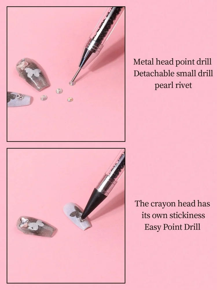 1 Stück Wachs-Nagelstecker-Applikator, Doppelendiger Wachsstift für Strasssteine, Kristall- & Edelstein-Nagelkunst-Werkzeug für DIY-Maniküre – Detail 11