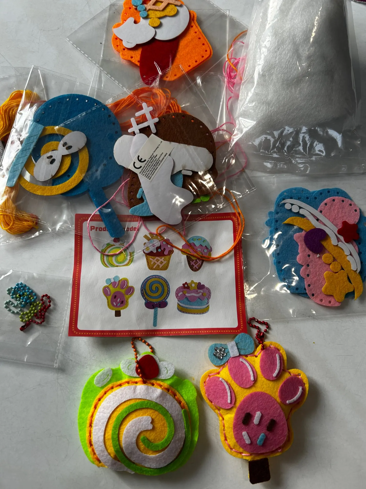 Cute Dessert Cake DIY Sewing Kit - 6-Piece Wallet Charm Craft Set | Creative Handmade Gift for Girls, Best Friends Birthday Fun photo review