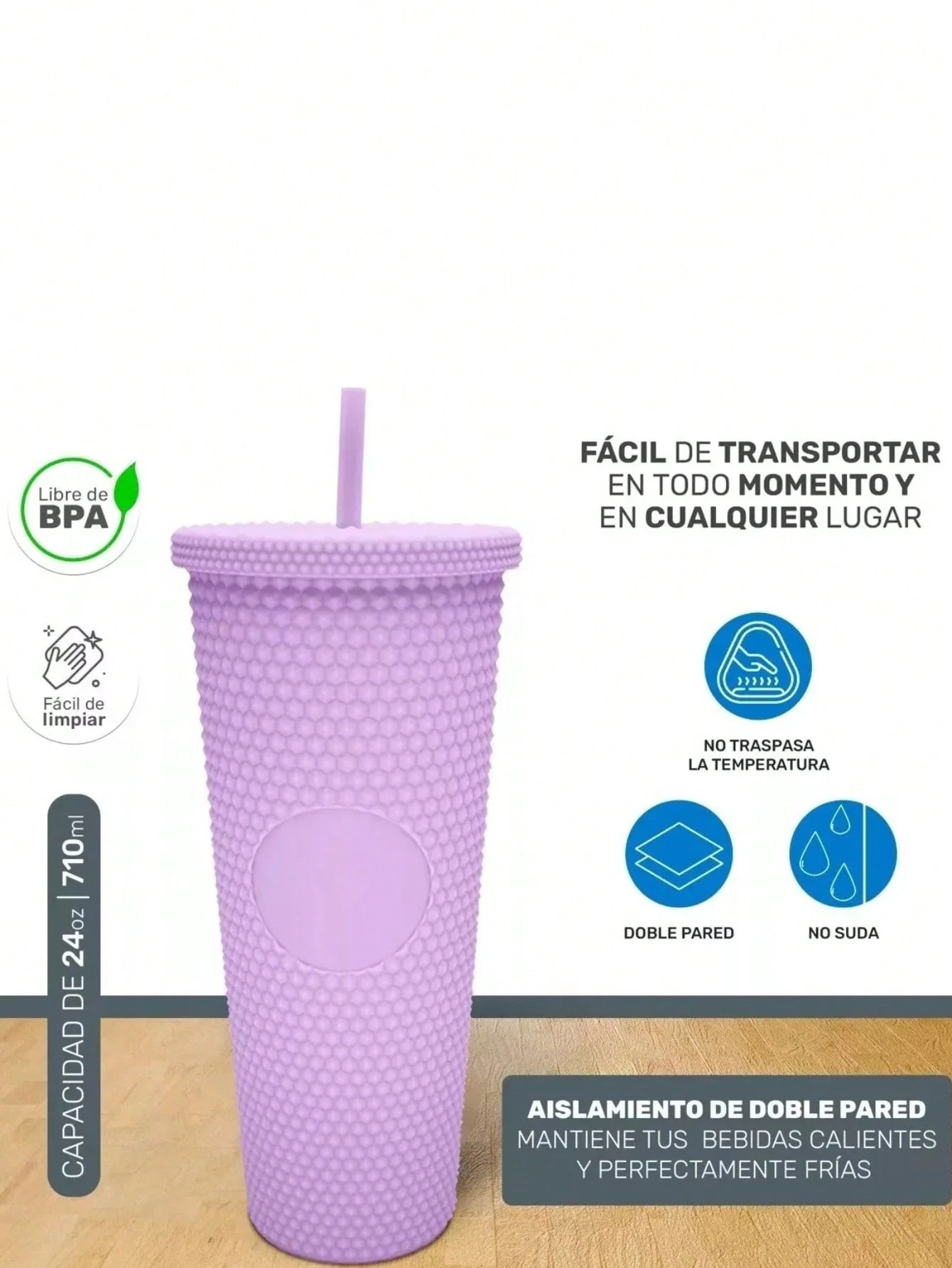 مجموعة من 2 كوب ترمس غير لامع للمشروبات الساخنة والباردة، كوب بقشة عصري #3