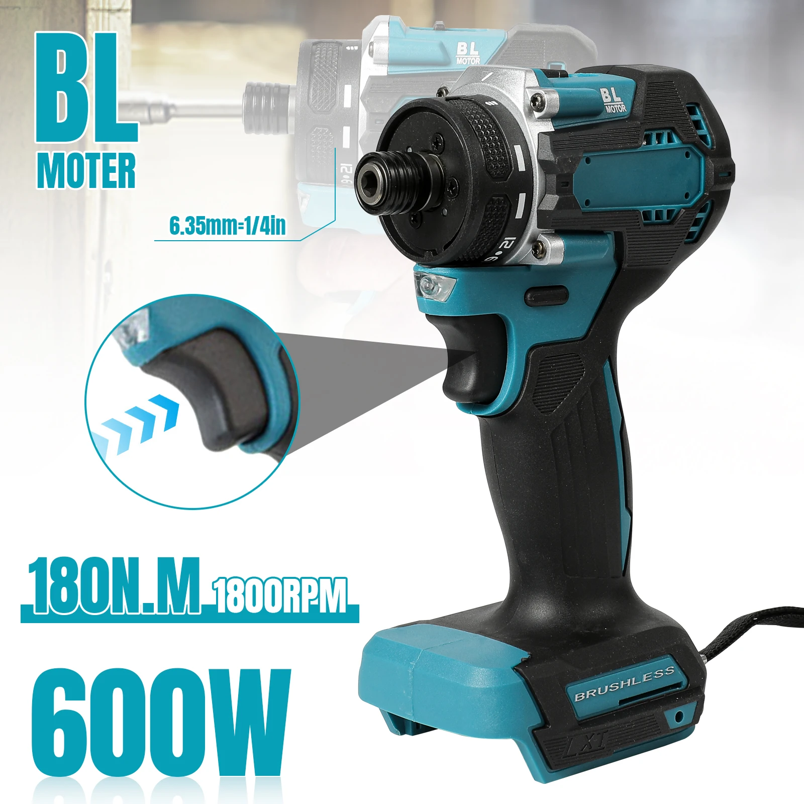 23+1 Torque Brushless Electric Screwdriver Lithium Battery Rechargeable Cordless Electric Drill For Makita 18v Battery