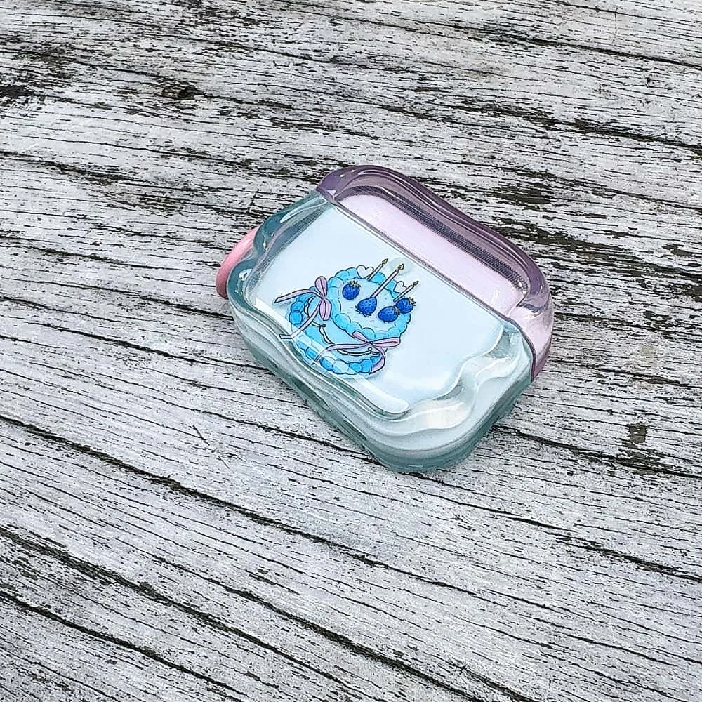 

Fashion Korean INS color-blocked strawberry cake headphone Fundas for AirPods2 3 4Pro 2 3simple creative popular protective case