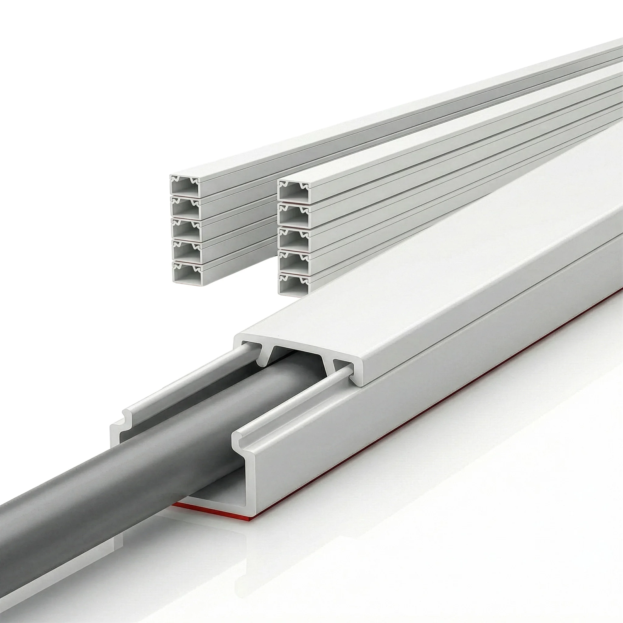 Kabelkanal Selbstklebend 10er Set, 1 m Kabelleiste Weiß, Kabelabdeckung für TV, Stromkabel & Lautsprecherkabel, Kabelmanagement für Wand, Schreibtisch, Büro & Homeoffice – Oskar