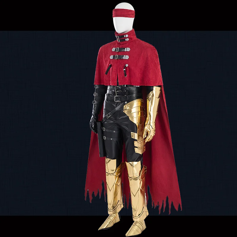 Vincent Valentine Cosplay Costume FF7 Red Cape Battle Suit Male Game Role Play Outfit