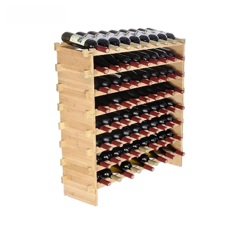 Vevor flasche stapelbar modulares wein regal freistehendes wein lager regal bambus weinhalter