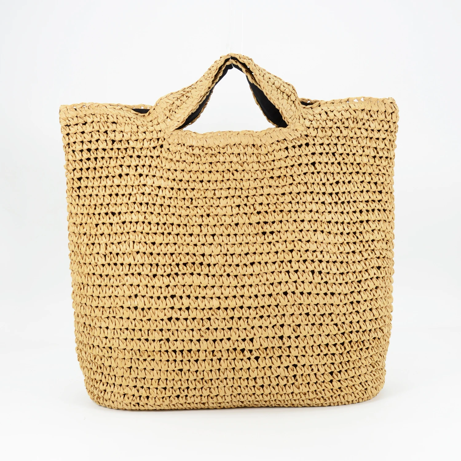 Crocheted Handbags Women Plaited Raffia Straw Bag Large Capacity Casual Tote Handbag Hollow Summer Beach Vacation Shoulder Bag