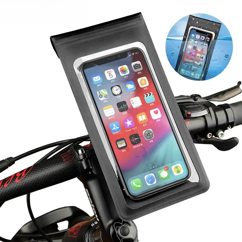 AliExpress GOLDFOX Waterproof Bike Holder Pouch Bag Bicycle Phone Case TPU Touchscreen with Rain Cover Handlebar Mirror