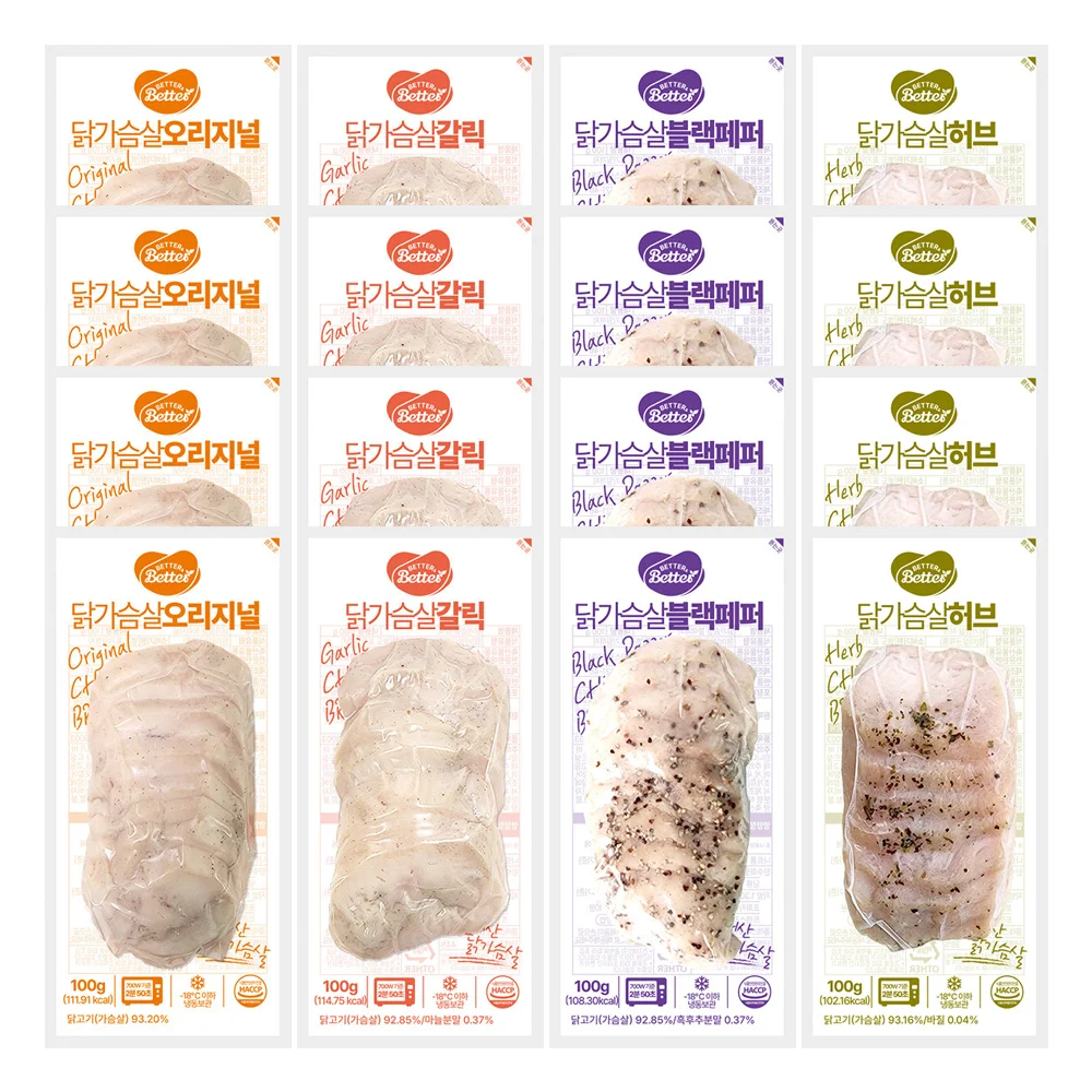 Ber & Ber chicken breast slices 100g 4 species mixed 20 pieces (5 original plus 5 Gallic plus 5 black Pepers + 5 herbs)