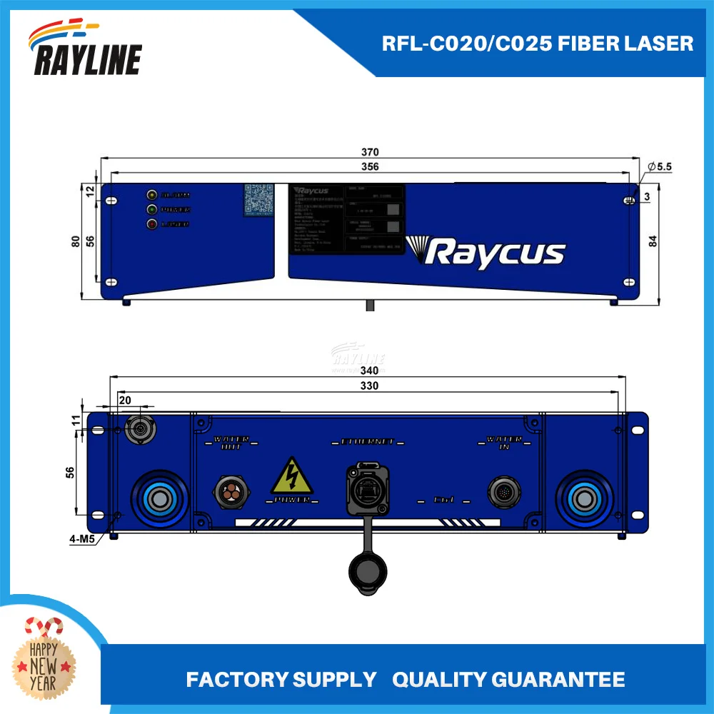 Raycus New Version 2000W Fiber Laser Source RFL-C025 Single Module CW Laser Cutting Source for Handheld Welding Cutting Machine