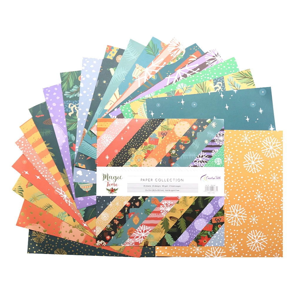 

Creative Path 12 Inch Scrapbooking Supplies Designer Pattern Paper 20 Sheets Christmas Crafts Decorative Pack 305x305mm