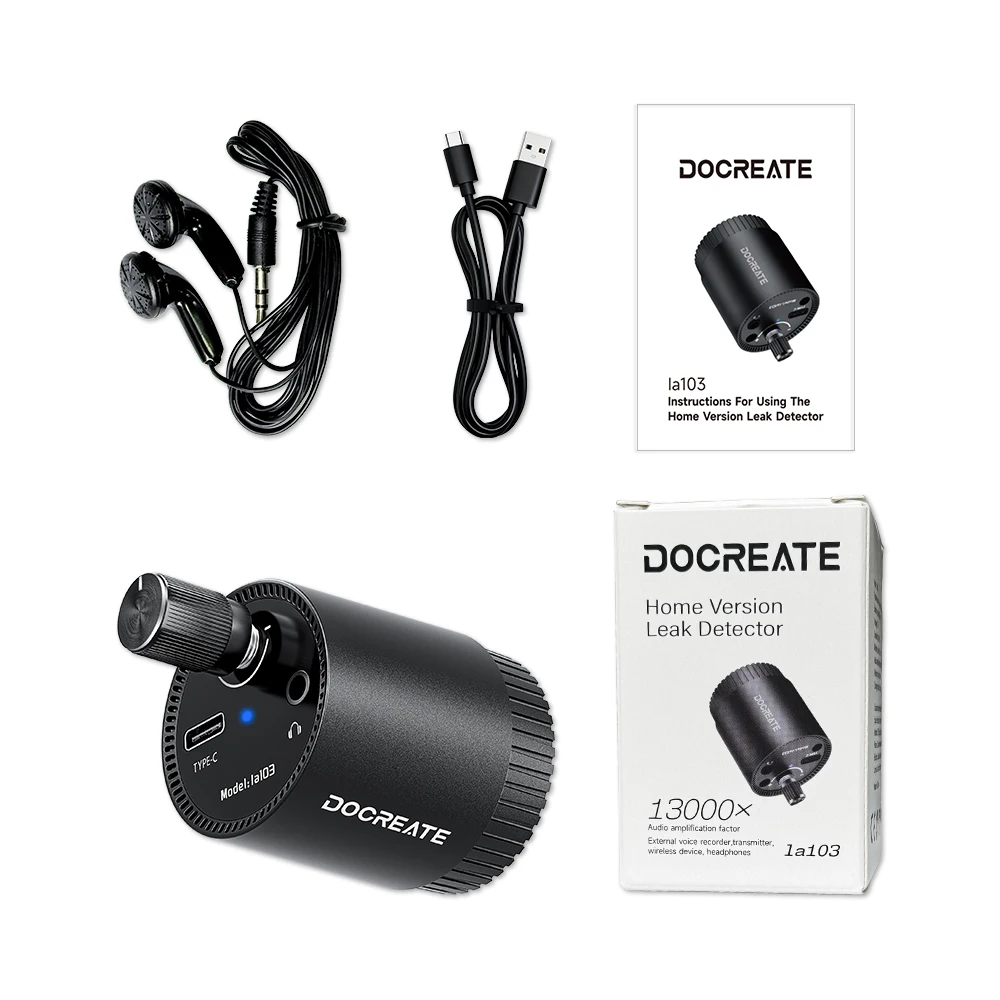 Mini Leak Detector Sound Amplifier For Home/13000X Audio Magnification/High Sensitivity Sensor/Rechargeable 200mAh